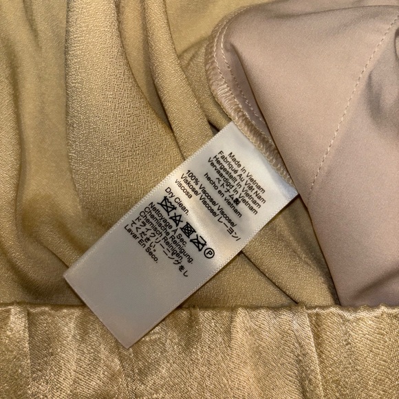 J. Crew Astrid Wide Leg Pant in Luster Crepe Satin Size 16 Champagne Off White - Picture 10 of 10